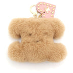 Celine Triomphe Bonbon Charm Bag Key Holder Key Ring Brown Beige Gold