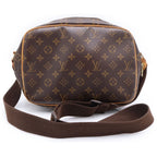 Louis Vuitton Monogram Reporter PM Shoulder Bag Brown Leather Gold — view 2