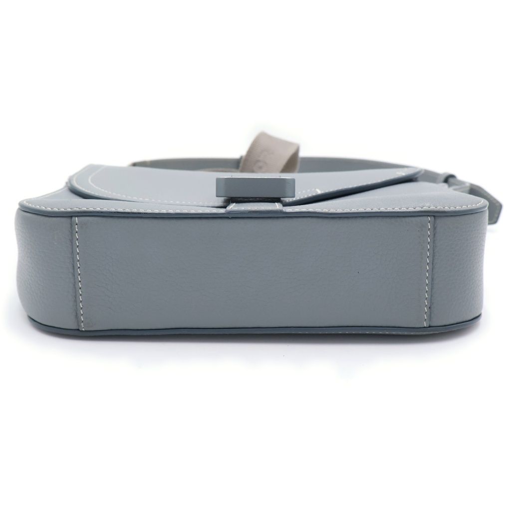 Dior Saddle Leather Shoulder Bag Gray — view 4