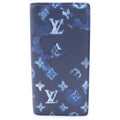 Louis Vuitton Portefeuille Brazza Monogram Leather Water Color Blue Wallet