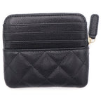 Chanel Quilted Classic Zip Coin Purse Black Caviar Leather Gold — view 2