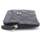 Chanel Quilted Classic Zip Coin Purse Black Caviar Leather Gold — view 3