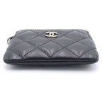 Chanel Quilted Classic Zip Coin Purse Black Caviar Leather Gold — view 4