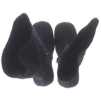 Hermes Halo Suede Leather Square Toe Side Zip Long Boots Shoes Black — view 4