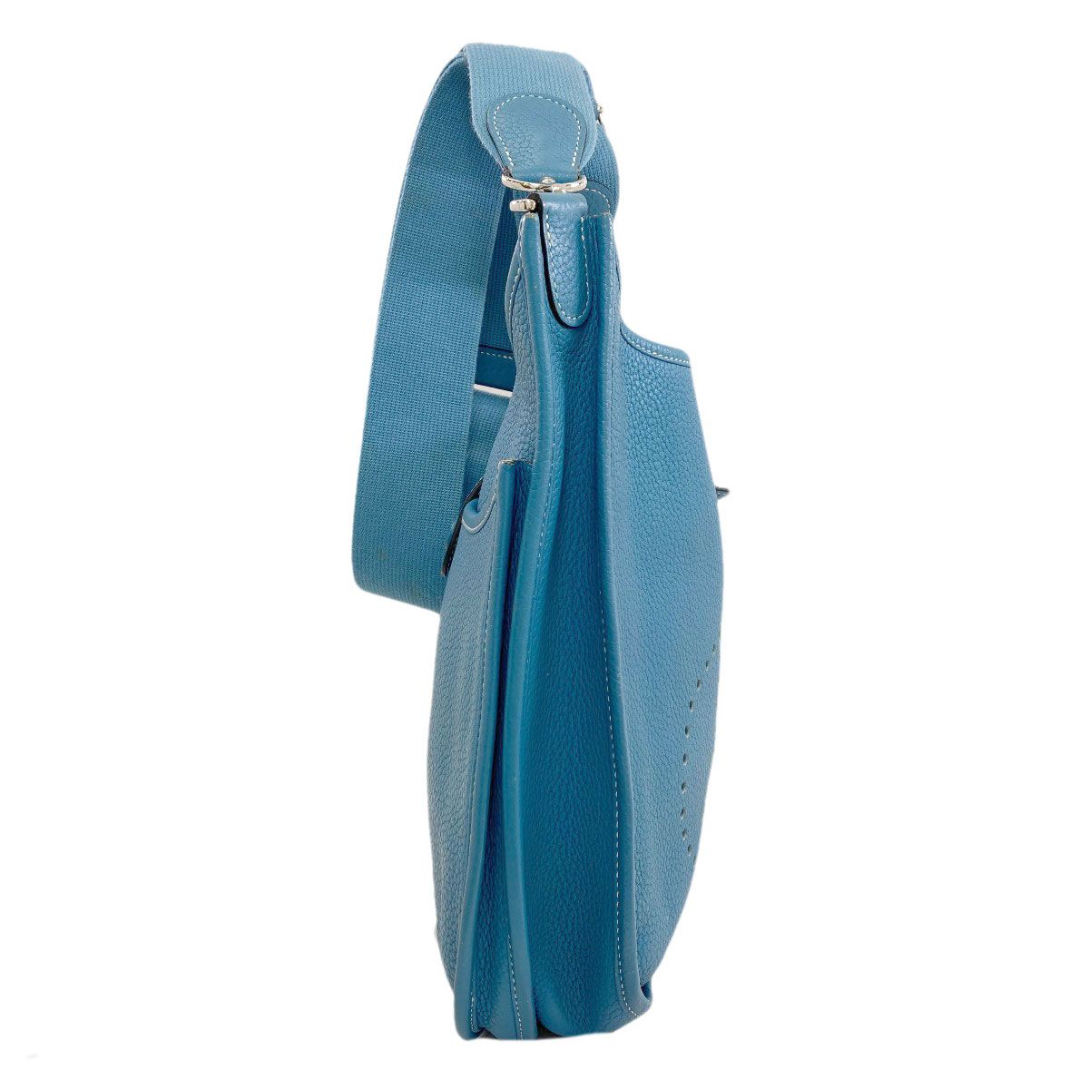 Hermes Evelyne 3 PM Blue Jean Silver Shoulder Bag Taurillon — view 3