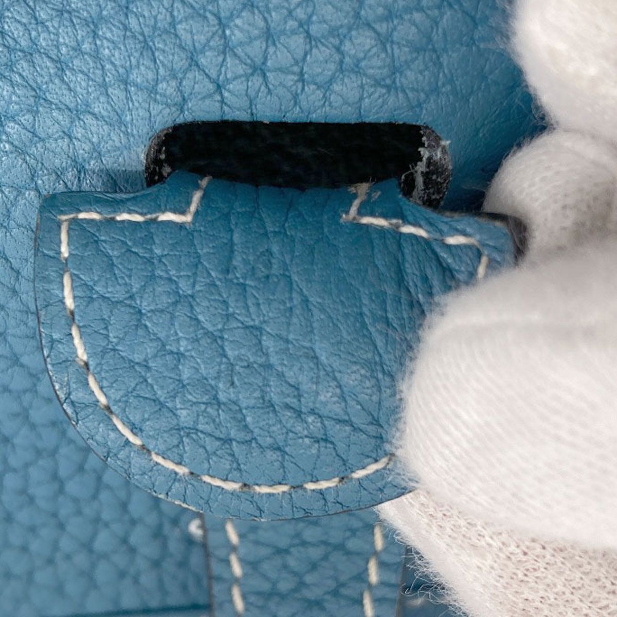 Hermes Evelyne 3 PM Blue Jean Silver Shoulder Bag Taurillon — view 7