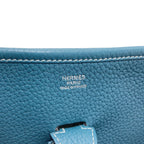 Hermes Evelyne 3 PM Blue Jean Silver Shoulder Bag Taurillon — view 5