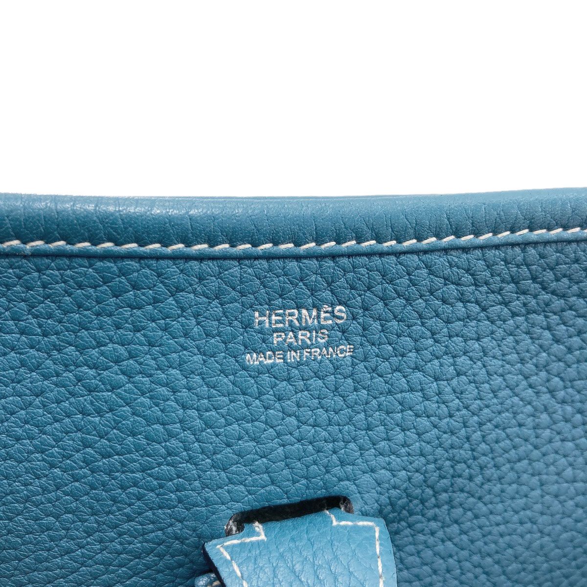Hermes Evelyne 3 PM Blue Jean Silver Shoulder Bag Taurillon — view 5
