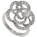 Chanel Camellia Diamond 51 Ring 18k White Gold