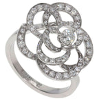 Chanel Camellia Diamond 51 Ring 18k White Gold