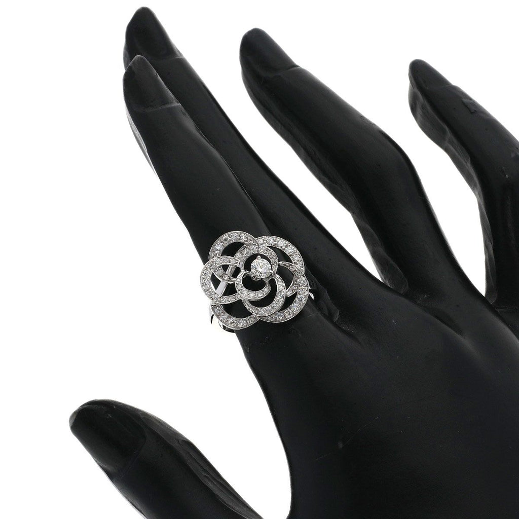 Chanel Camellia Diamond 51 Ring 18k White Gold — view 6