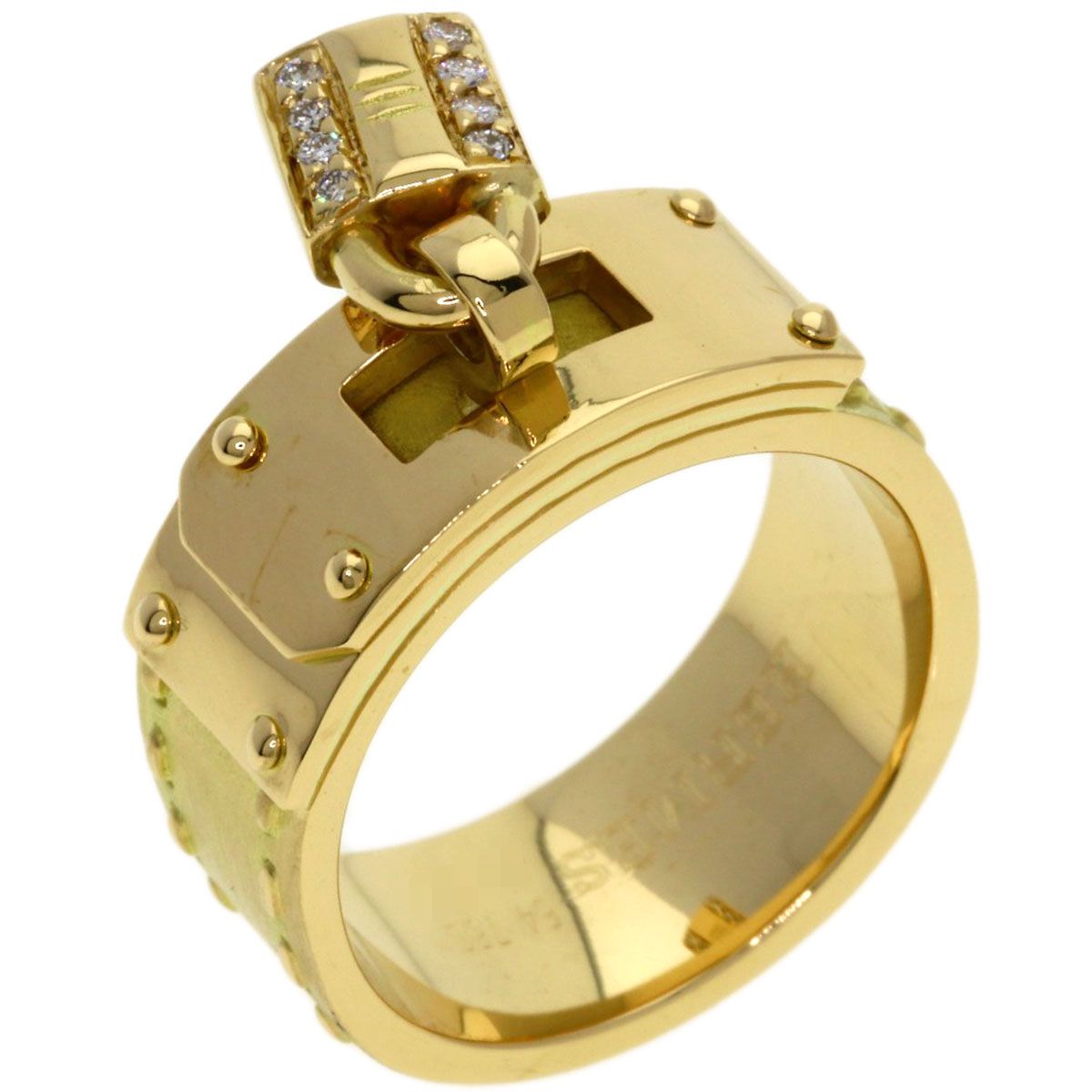 Hermes Kelly Diamond 54 Ring 18k Yellow Gold