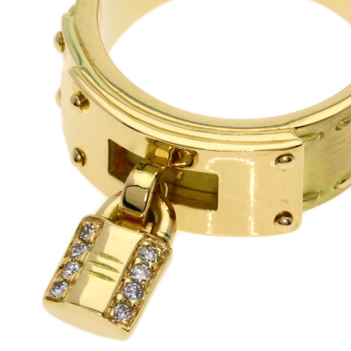 Hermes Kelly Diamond 54 Ring 18k Yellow Gold