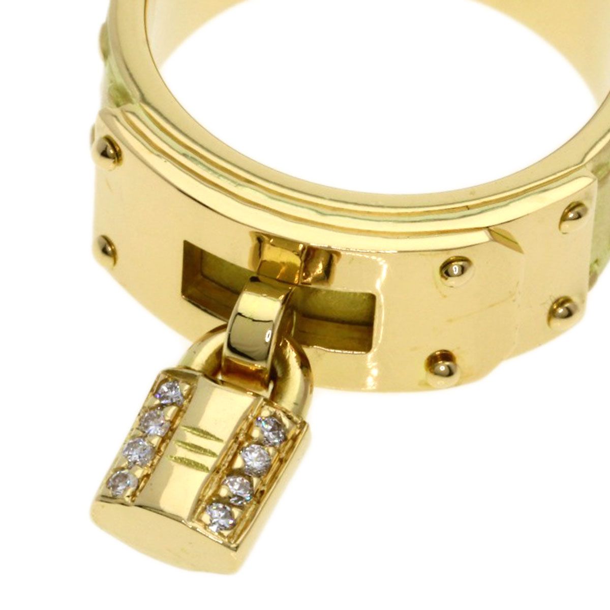 Hermes Kelly Diamond 54 Ring 18k Yellow Gold
