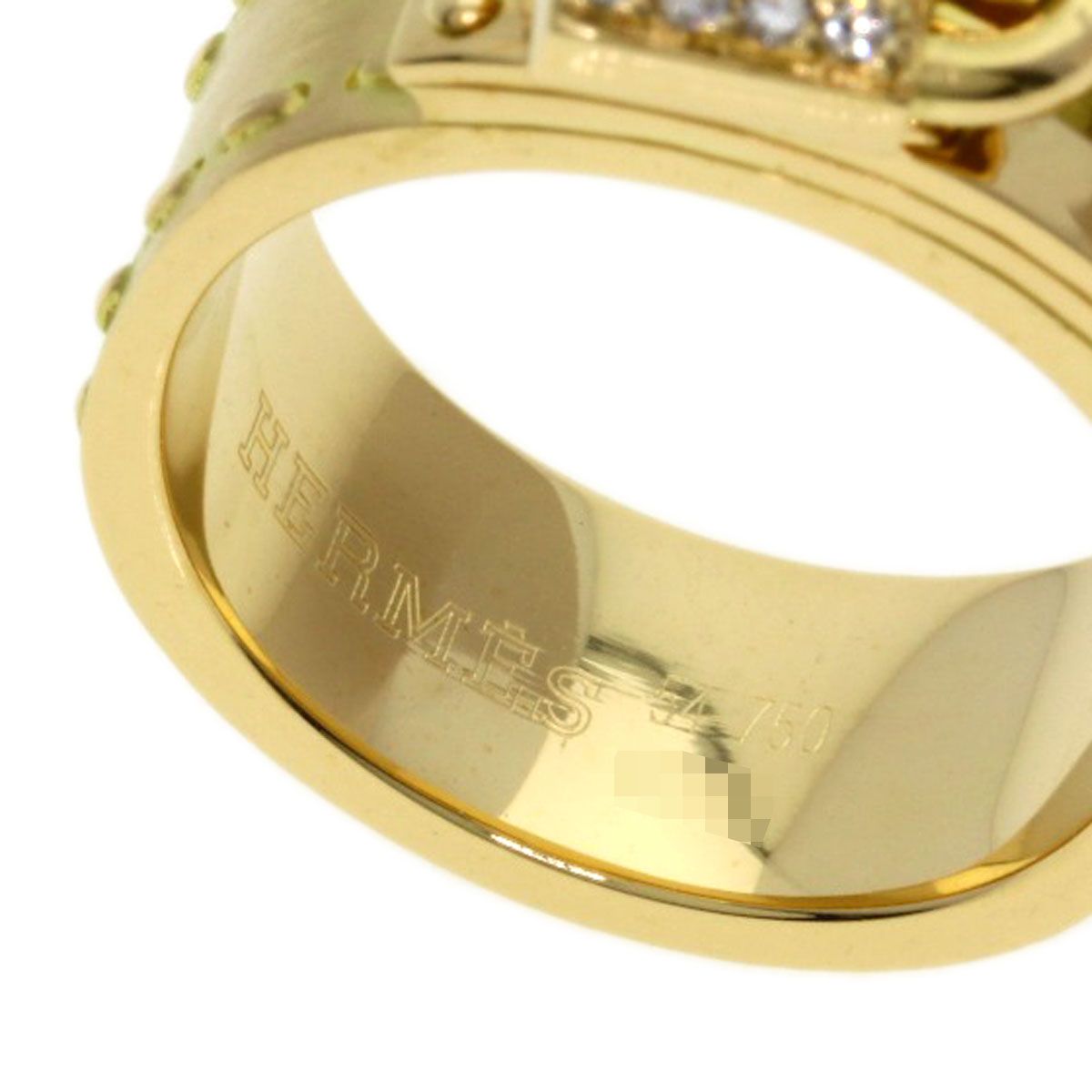 Hermes Kelly Diamond 54 Ring 18k Yellow Gold