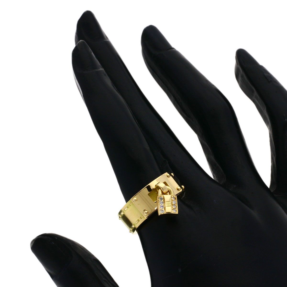 Hermes Kelly Diamond 54 Ring 18k Yellow Gold
