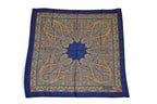 Saint Laurent YSL Scarf Vintage Paisley Print Navy Multi