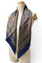 Saint Laurent YSL Scarf Vintage Paisley Print Navy Multi — view 5