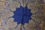 Saint Laurent YSL Scarf Vintage Paisley Print Navy Multi — view 6