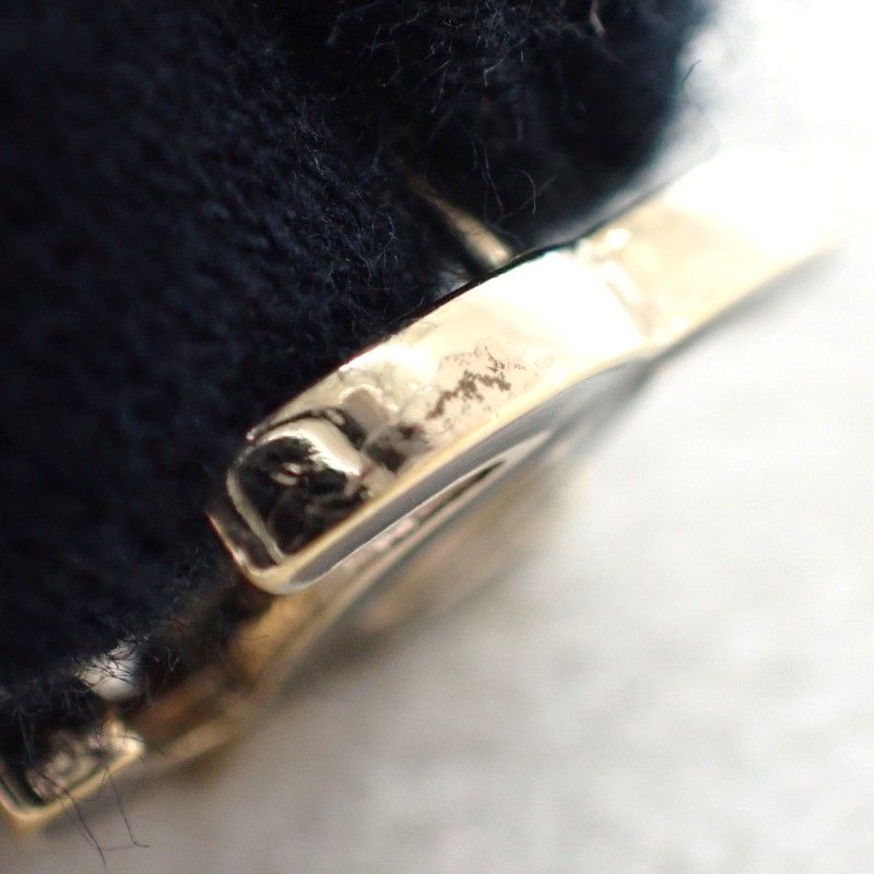 Chanel CC Logo Pearl Drop Earrings Metal Faux Black Gold — view 9