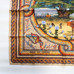 Hermes Carre 90 Scarf Under the Himalayan Cedar Silk 100% Beige Navy Pawn — view 4