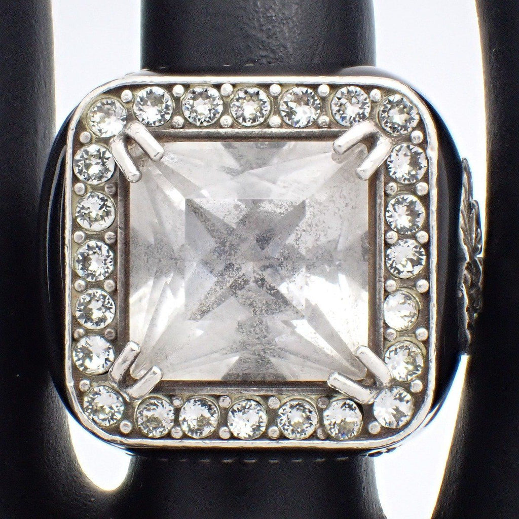 Gucci Signet Interlocking Ring 925 Sterling Silver Crystal Clear — view 5