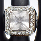 Gucci Signet Interlocking Ring 925 Sterling Silver Crystal Clear — view 5