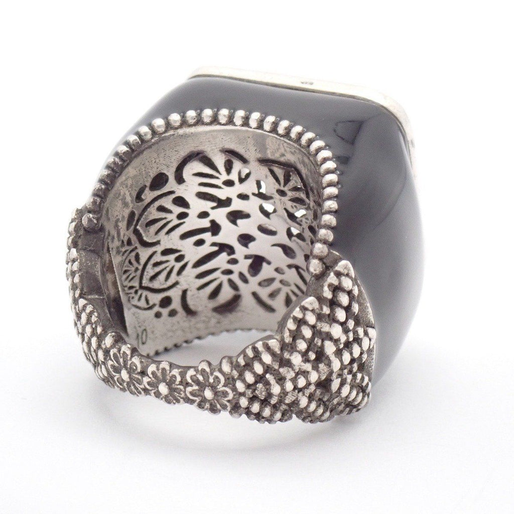 Gucci Signet Interlocking Ring 925 Sterling Silver Crystal Clear — view 2