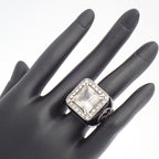 Gucci Signet Interlocking Ring 925 Sterling Silver Crystal Clear — view 6