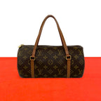 Louis Vuitton Vintage Papillon 26 Monogram Leather Mini Boston Bag Brown