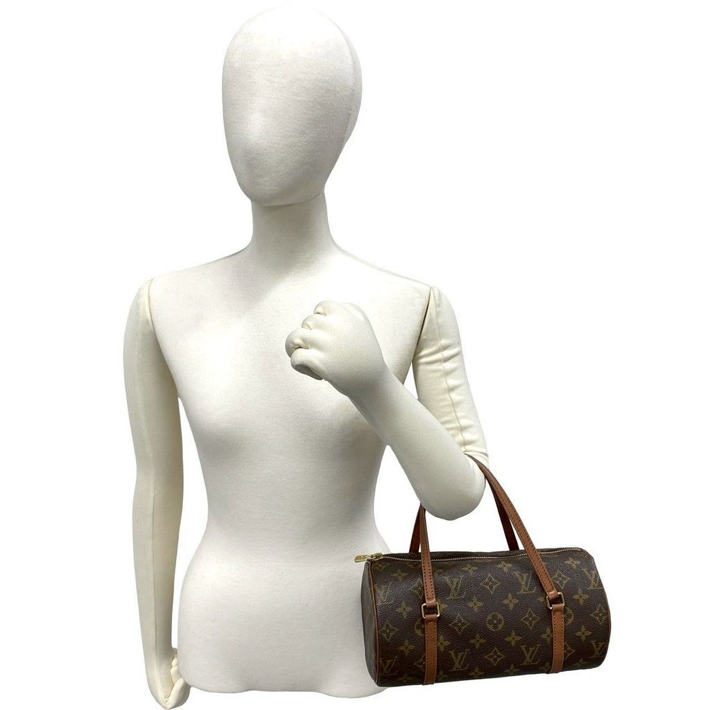 Louis Vuitton Vintage Papillon 26 Monogram Leather Mini Boston Bag Brown — view 2