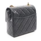 Chanel Shoulder Bag Quilted Black Leather Mini Flap — view 2