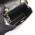 Chanel Shoulder Bag Quilted Black Leather Mini Flap — view 3