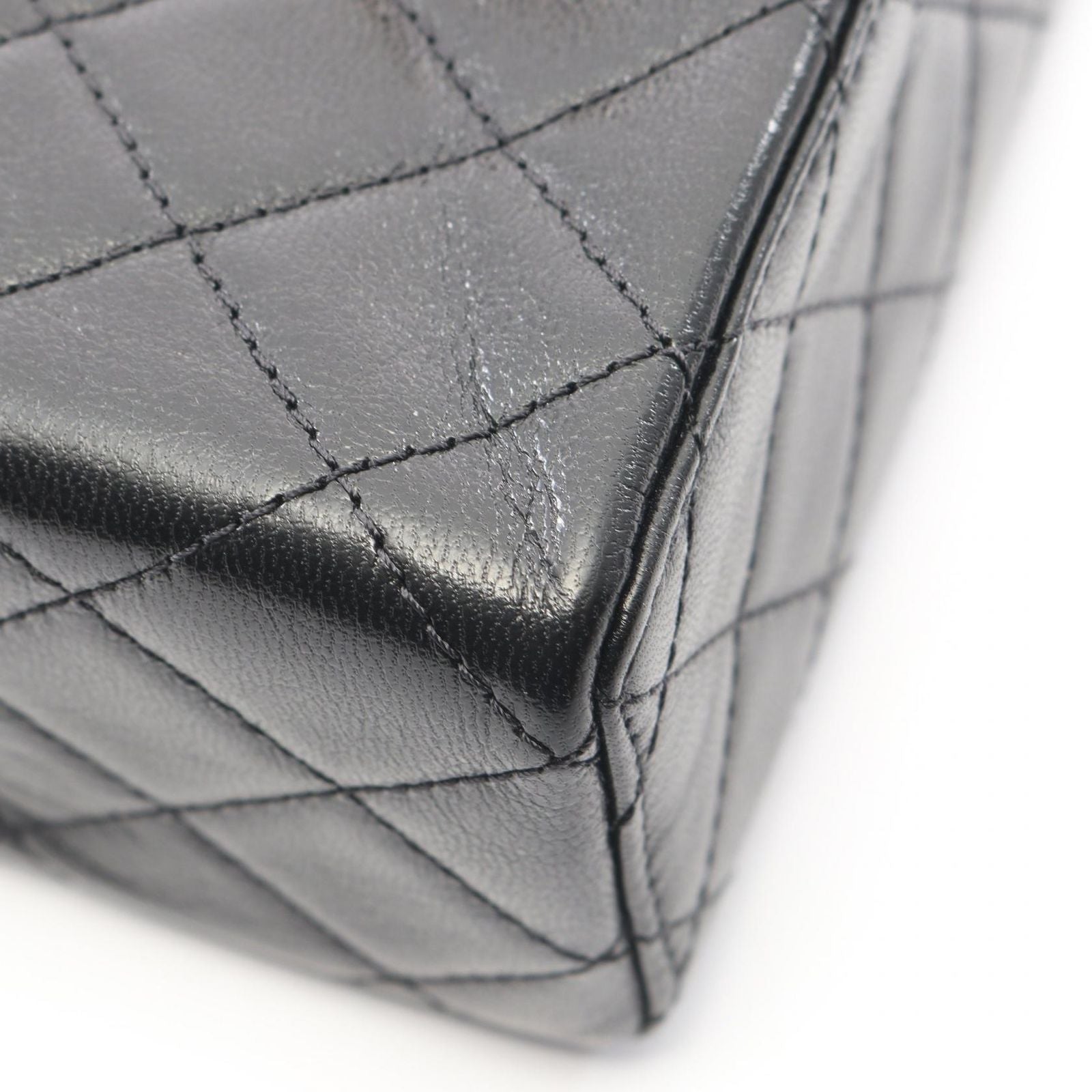 Chanel Shoulder Bag Quilted Black Leather Mini Flap — view 6