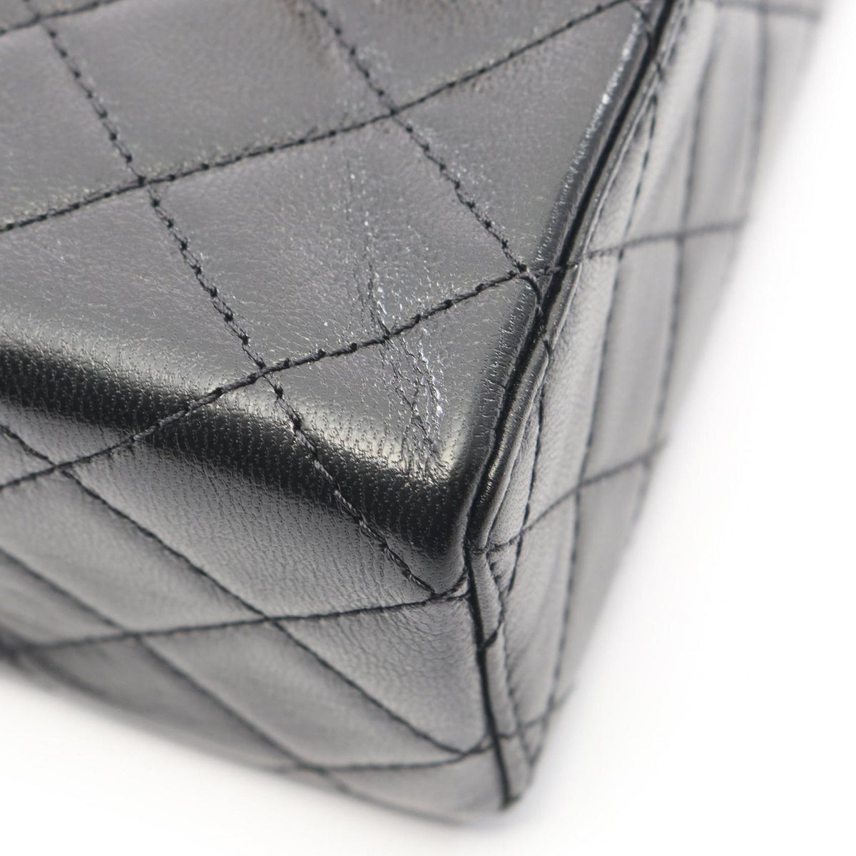 Chanel Shoulder Bag Quilted Black Leather Mini Flap — view 6