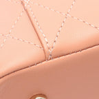 Chanel Shoulder Bag Quilted Pink Beige Leather Wood Handle Vanity Chain — view 7