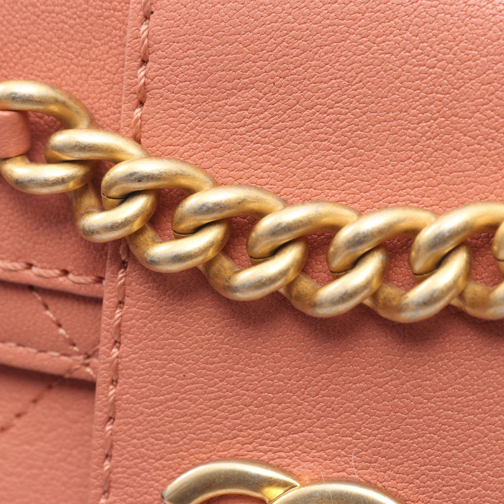 Chanel Shoulder Bag Quilted Pink Leather Chain — view 7