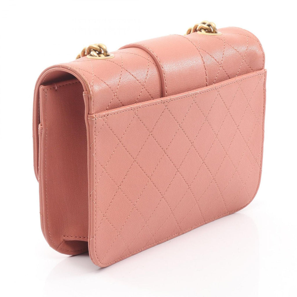 Chanel Shoulder Bag Quilted Pink Leather Chain — view 2