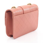 Chanel Shoulder Bag Quilted Pink Leather Chain — view 2