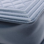 Chanel Shoulder Bag Navy Caviar Leather Chain — view 9
