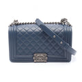 Chanel Shoulder Bag Navy Caviar Leather Chain