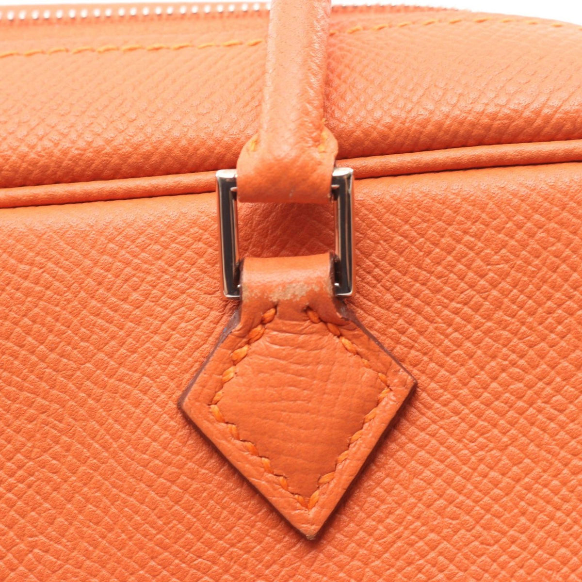 Hermes Handbag Plume Elan 28 Orange Leather Calf — view 6