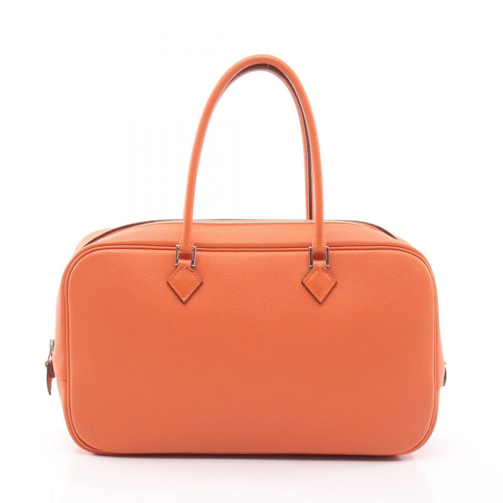 Hermes Handbag Plume Elan 28 Orange Leather Calf