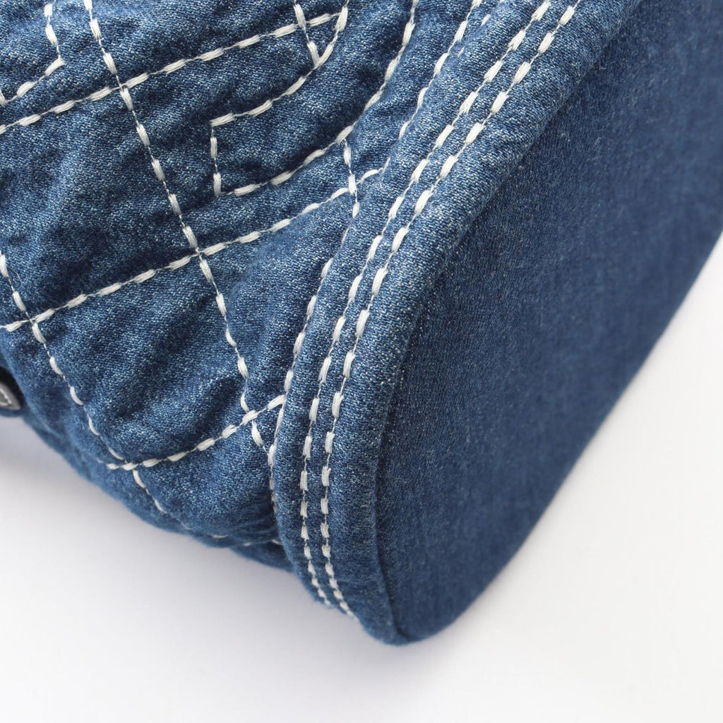 Chanel Shoulder Bag CC Logo Vanity 2-Way Denim Blue Quilted Chain — view 8