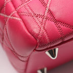 Dior Handbag Lady Dior Cannage 2-Way Magenta Leather Tote — view 5