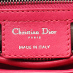 Dior Handbag Lady Dior Cannage 2-Way Magenta Leather Tote — view 4