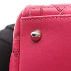 Dior Handbag Lady Dior Cannage 2-Way Magenta Leather Tote — view 6