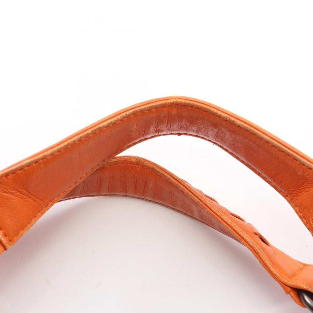 Bottega Veneta Shoulder Bag Campana Intrecciato Orange Leather — view 5
