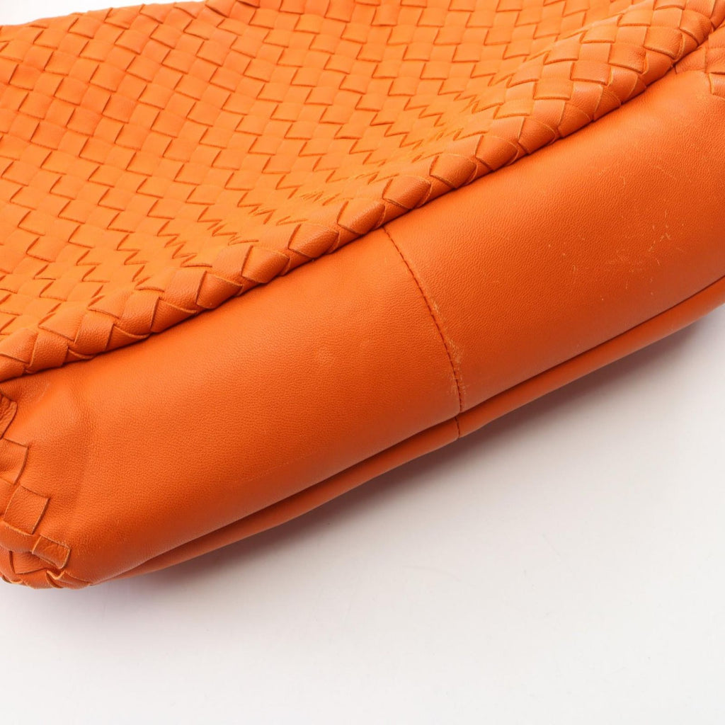 Bottega Veneta Shoulder Bag Campana Intrecciato Orange Leather — view 8