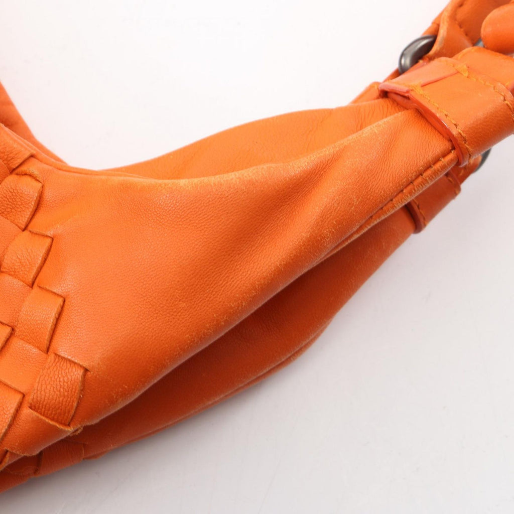 Bottega Veneta Shoulder Bag Campana Intrecciato Orange Leather — view 6